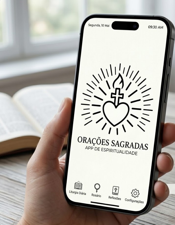 App Orações Sagradas no celular